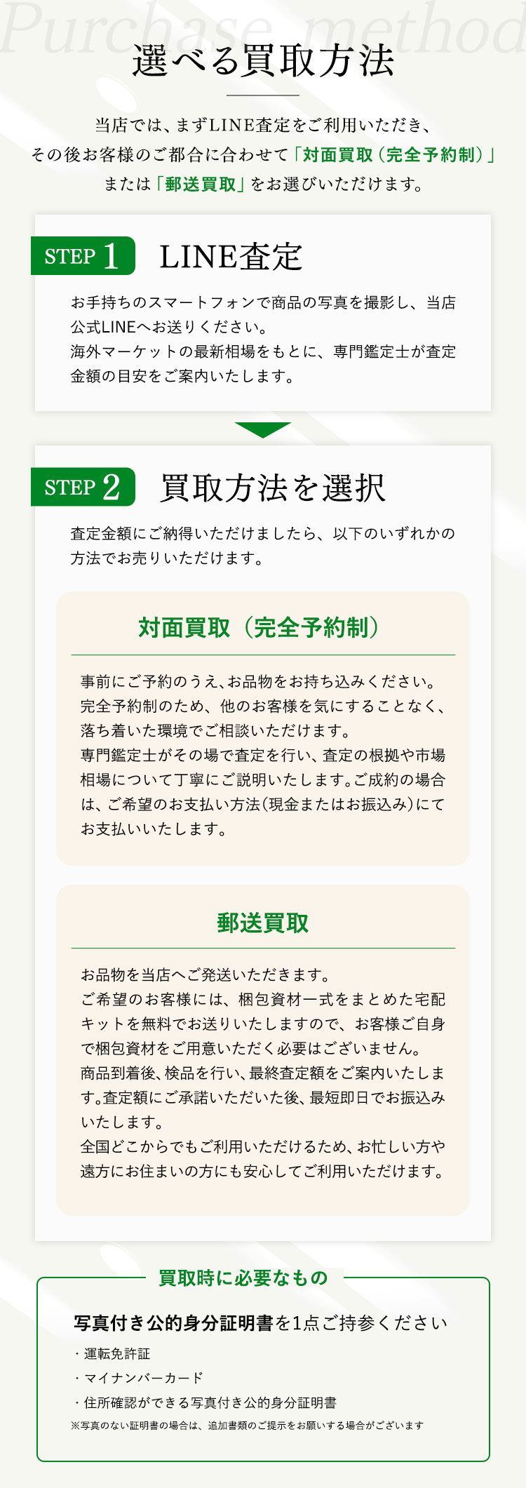 選べる買取方法